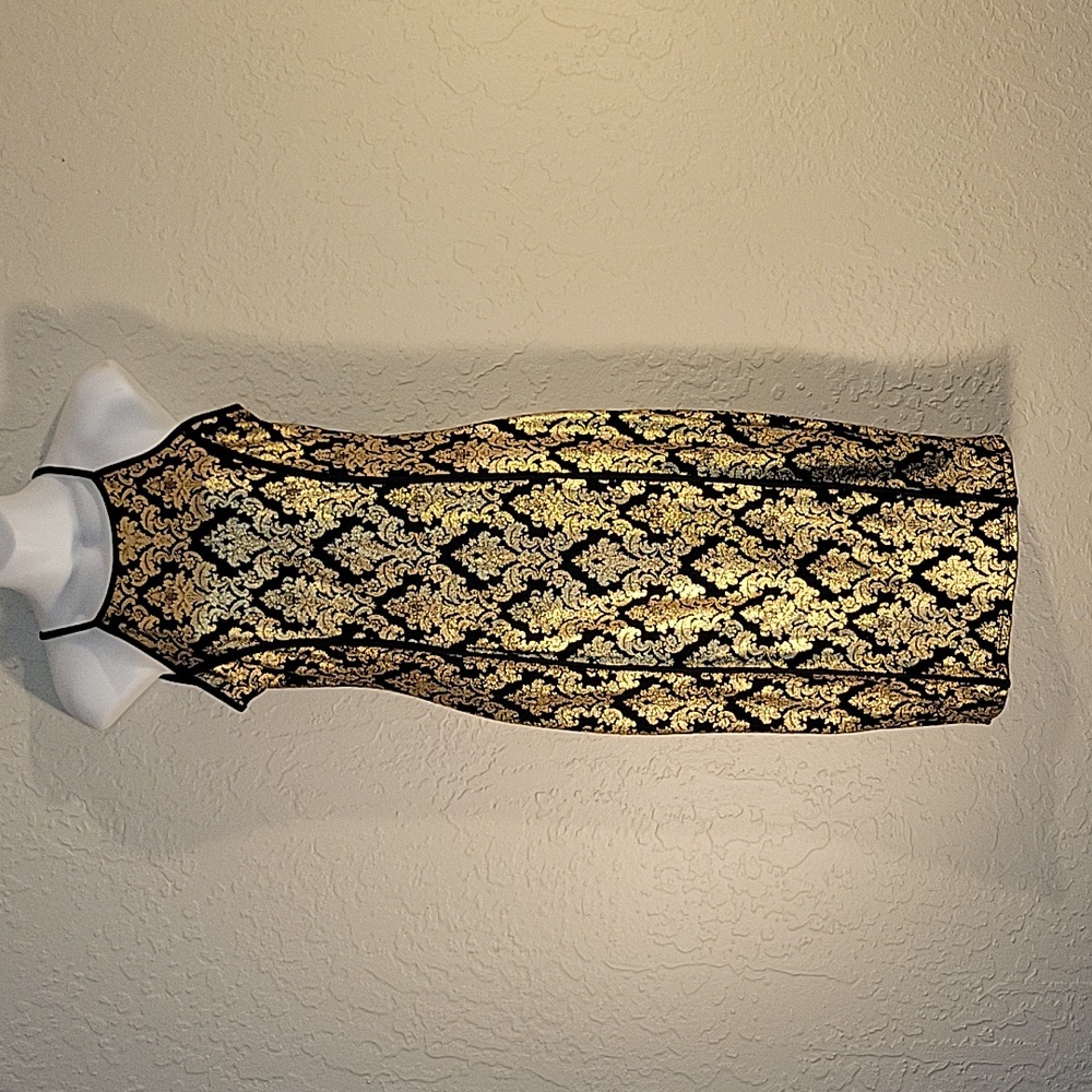 Metallic gold cocktail/evening dress. Size large